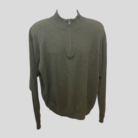 Cutter & Buck Ribbed 1/4 Zip Sweater Sz XL Dadcore Grandpacore Business Casual - Picture 1 of 7